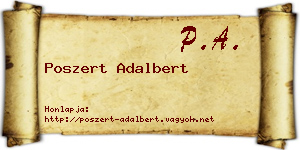 Poszert Adalbert névjegykártya